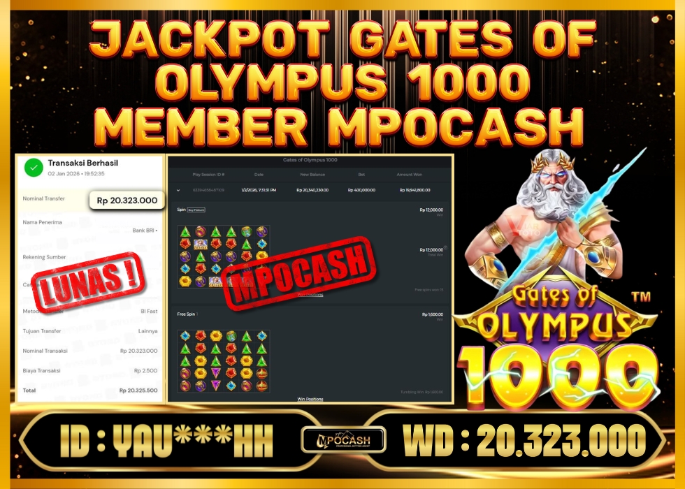 MPOCASH JACKPOT GATES OF OLYMPUS 1000